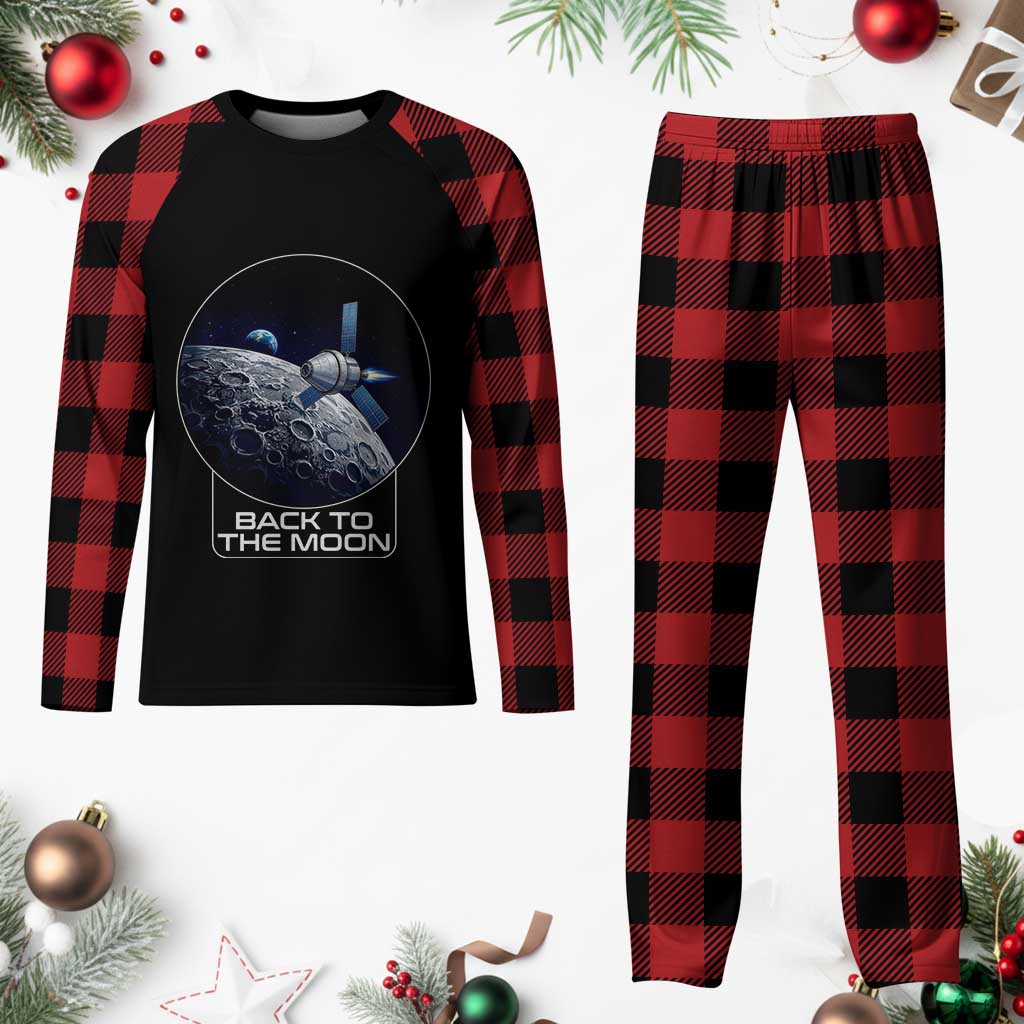 Back To The Moon Plaid Pajama Set Lunar Mission Astronaut Space Lover