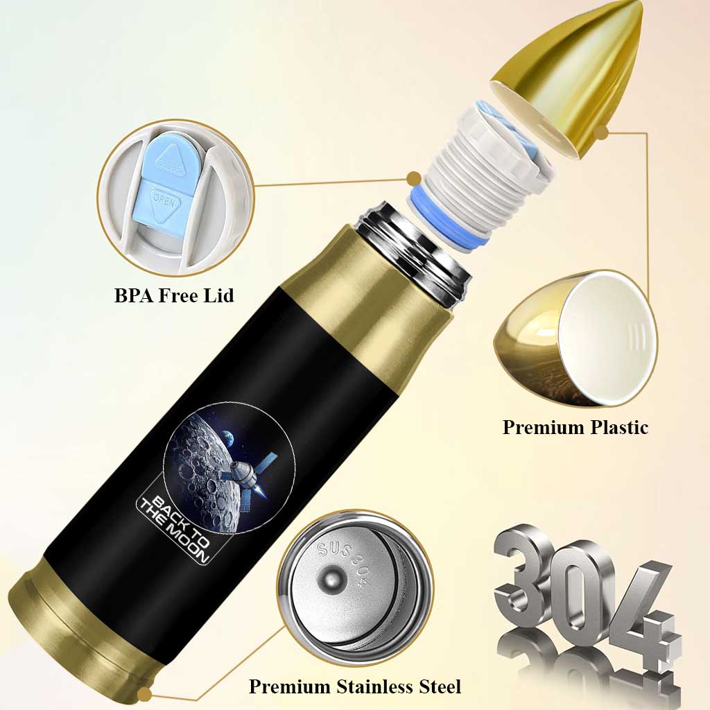 Back To The Moon Bullet Tumbler Lunar Mission Astronaut Space Lover