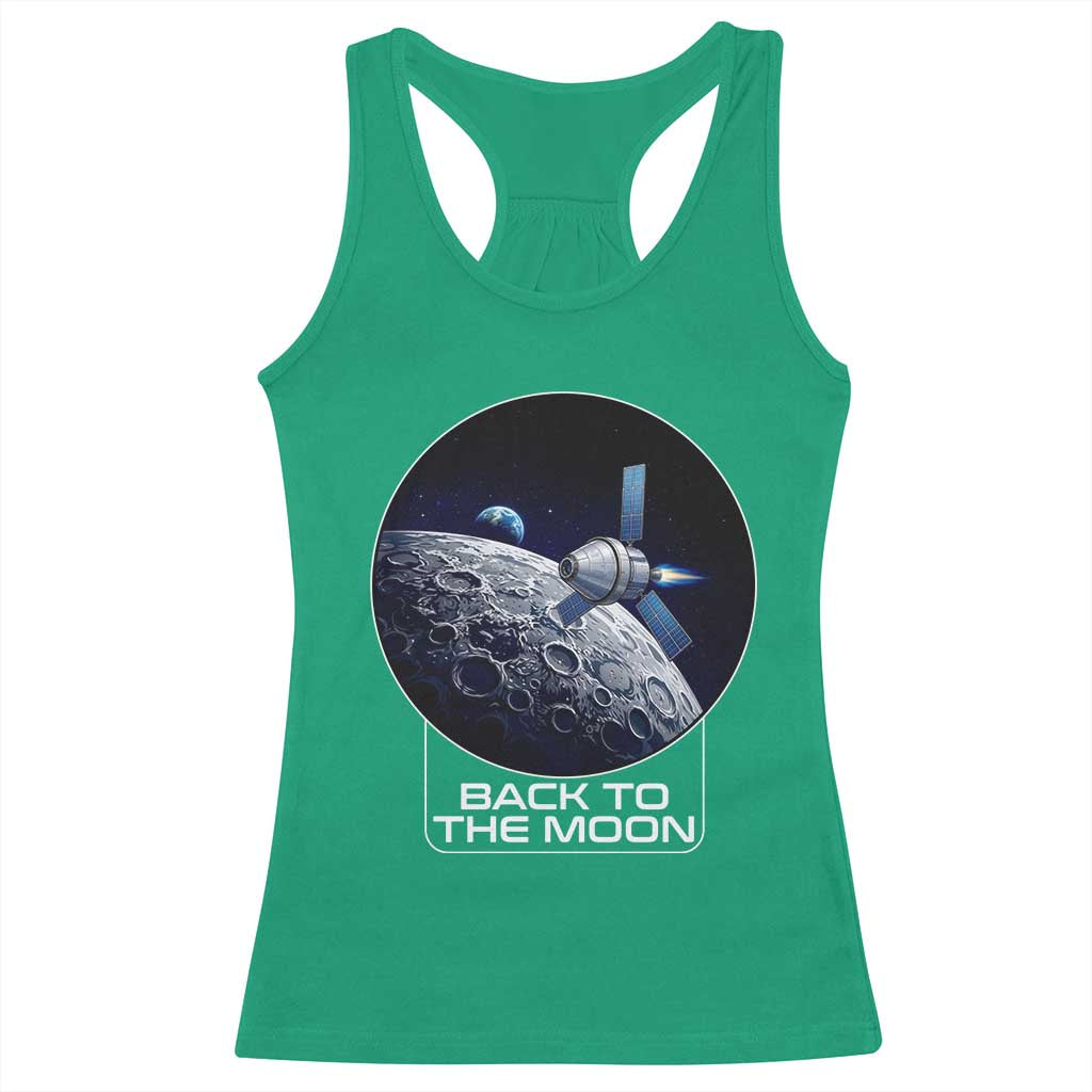 Back To The Moon Racerback Tank Top Lunar Mission Astronaut Space Lover