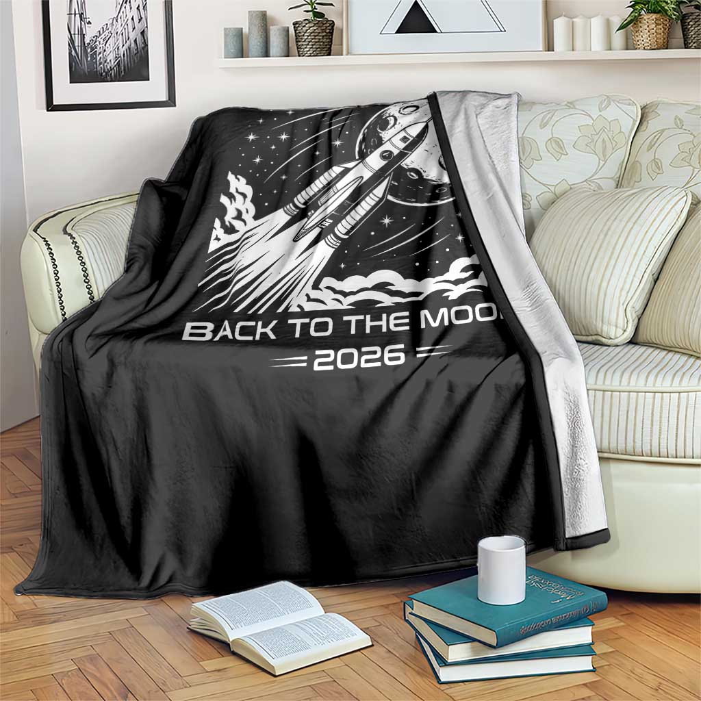 Back To The Moon Throw Blanket Space Exploration Moon Journey 2026