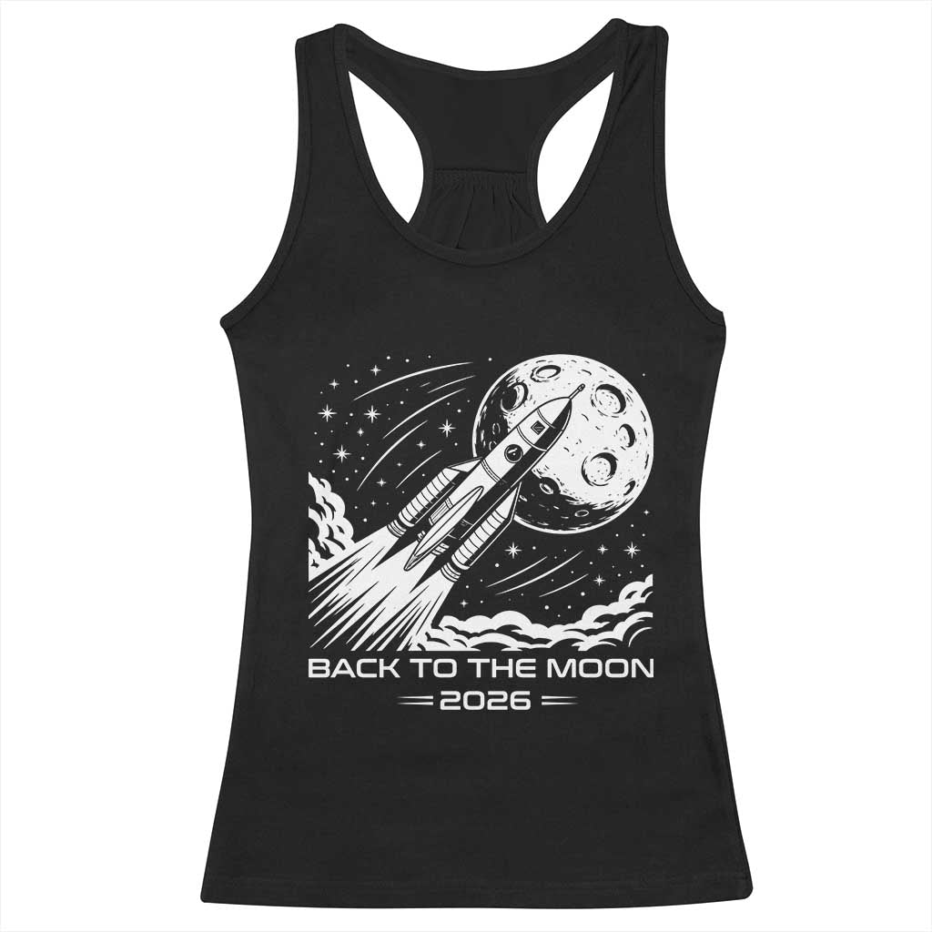 Back To The Moon Racerback Tank Top Space Exploration Moon Journey 2026
