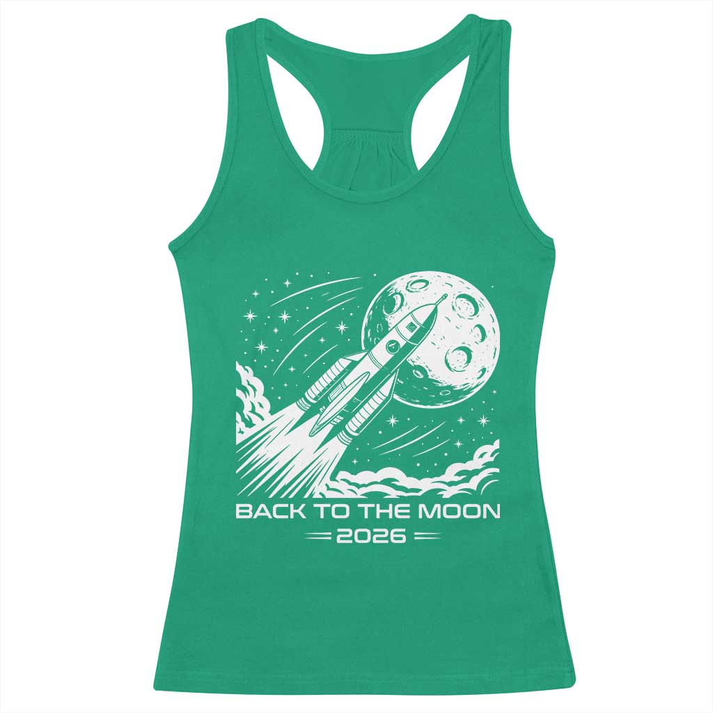 Back To The Moon Racerback Tank Top Space Exploration Moon Journey 2026