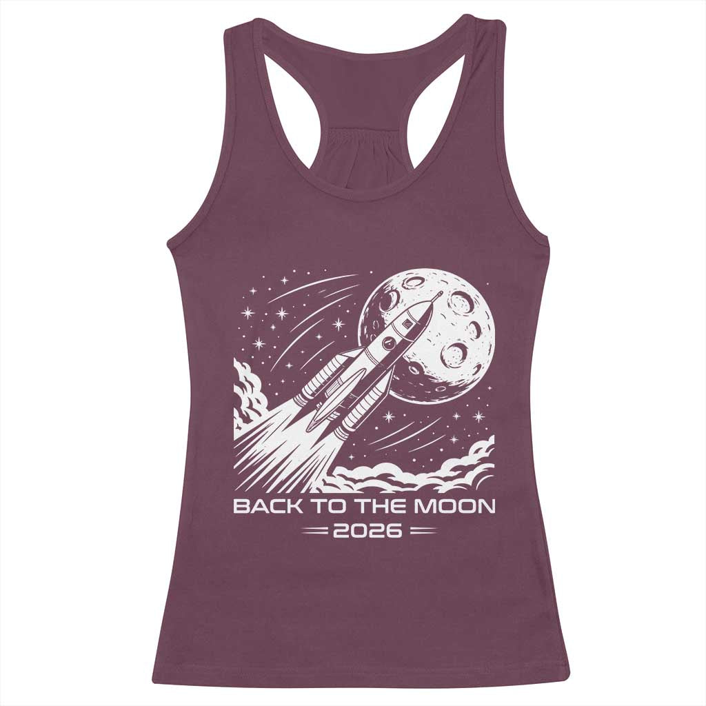 Back To The Moon Racerback Tank Top Space Exploration Moon Journey 2026