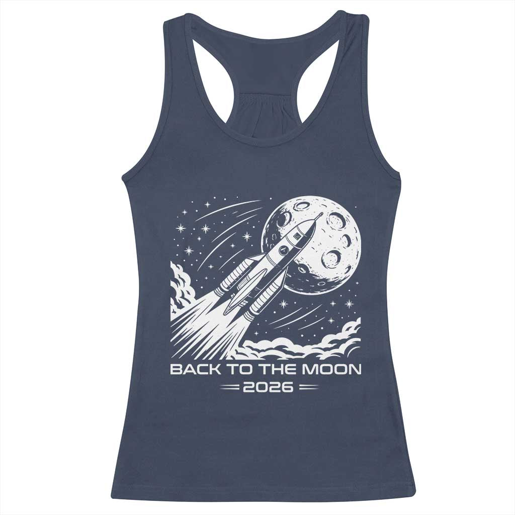 Back To The Moon Racerback Tank Top Space Exploration Moon Journey 2026