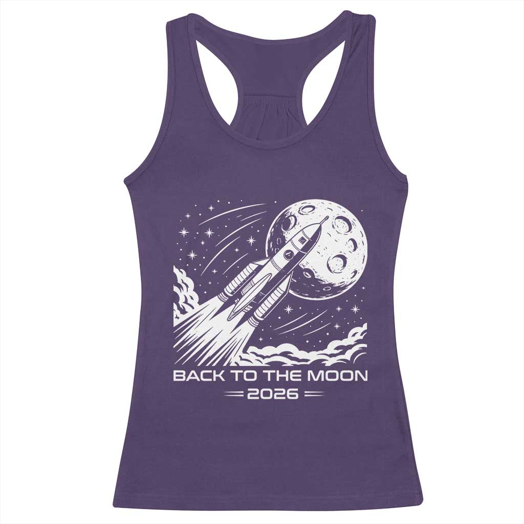 Back To The Moon Racerback Tank Top Space Exploration Moon Journey 2026