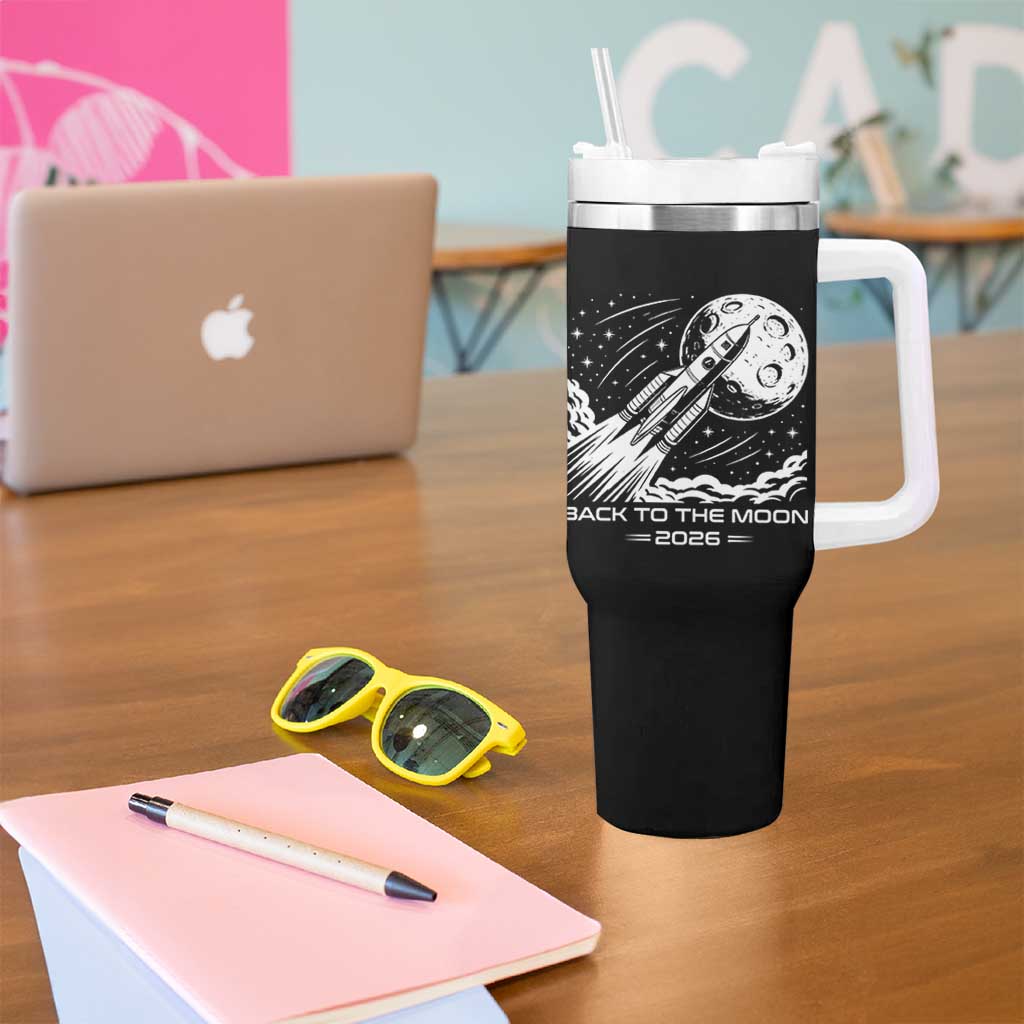 Back To The Moon Tumbler With Handle Space Exploration Moon Journey 2026