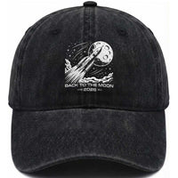 Back To The Moon Washed Cotton Baseball Cap Space Exploration Moon Journey 2026
