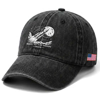 Back To The Moon Washed Cotton Baseball Cap Space Exploration Moon Journey 2026