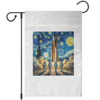 Lunar Mission Astronaut Starry Night Garden Flag Space Lover Gift