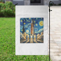 Lunar Mission Astronaut Starry Night Garden Flag Space Lover Gift