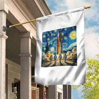 Lunar Mission Astronaut Starry Night Garden Flag Space Lover Gift