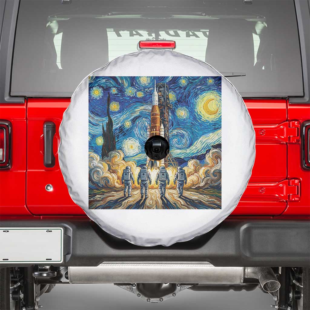 Lunar Mission Astronaut Starry Night Spare Tire Cover Space Lover Gift