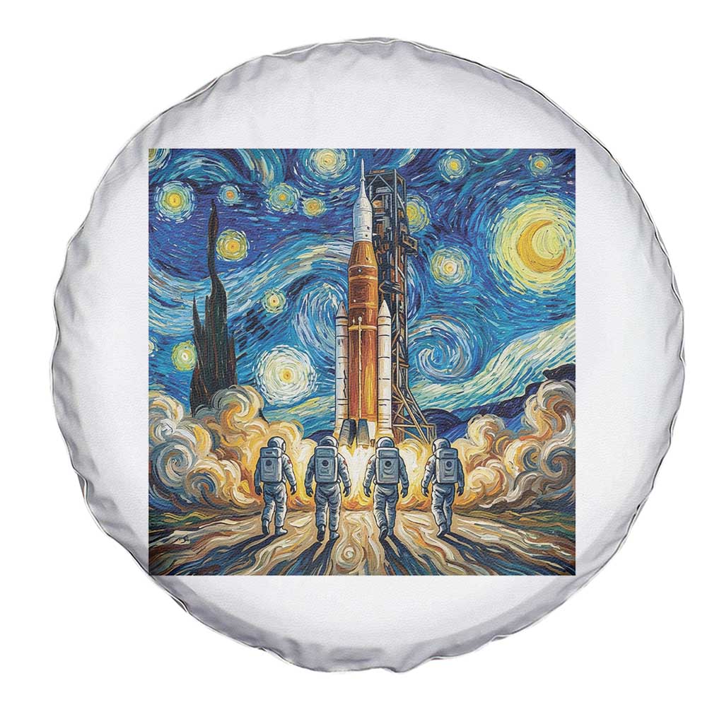 Lunar Mission Astronaut Starry Night Spare Tire Cover Space Lover Gift