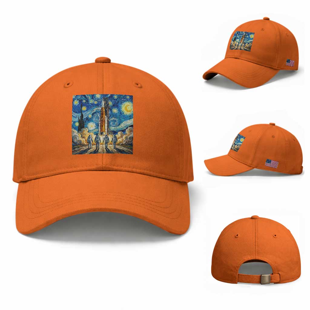 Lunar Mission Astronaut Starry Night Baseball Cap Space Lover Gift