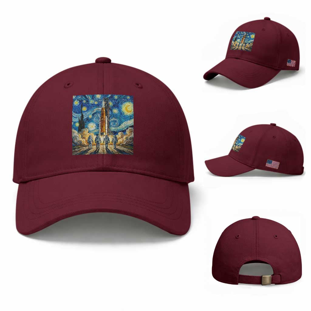 Lunar Mission Astronaut Starry Night Baseball Cap Space Lover Gift