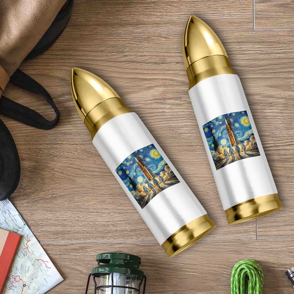 Lunar Mission Astronaut Starry Night Bullet Tumbler Space Lover Gift