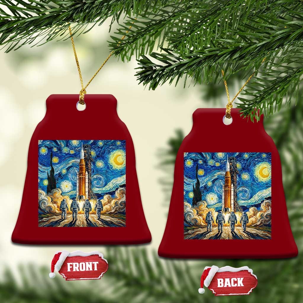 Lunar Mission Astronaut Starry Night Ceramic Ornament Space Lover Gift