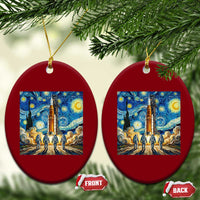 Lunar Mission Astronaut Starry Night Ceramic Ornament Space Lover Gift