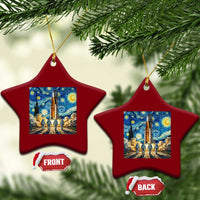 Lunar Mission Astronaut Starry Night Ceramic Ornament Space Lover Gift