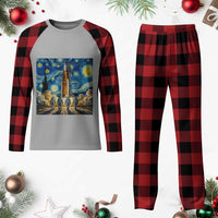 Lunar Mission Astronaut Starry Night Plaid Pajama Set Space Lover Gift