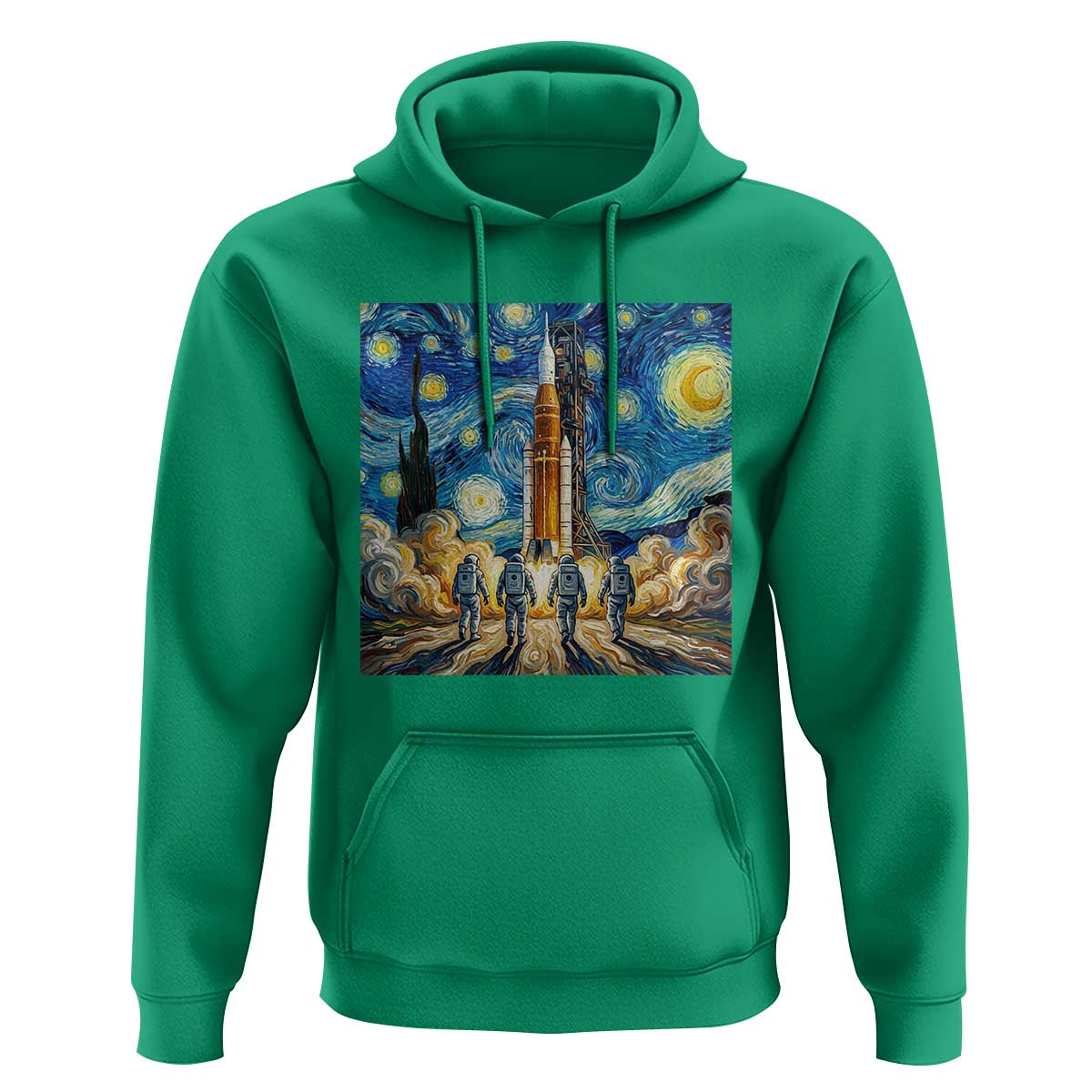 Lunar Mission Astronaut Starry Night Hoodie Space Lover Gift