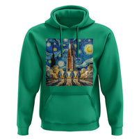 Lunar Mission Astronaut Starry Night Hoodie Space Lover Gift