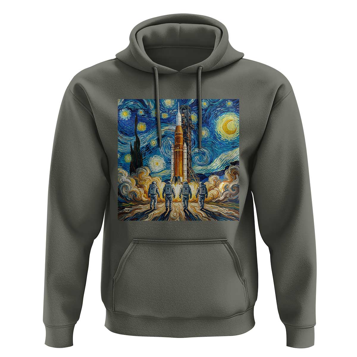 Lunar Mission Astronaut Starry Night Hoodie Space Lover Gift