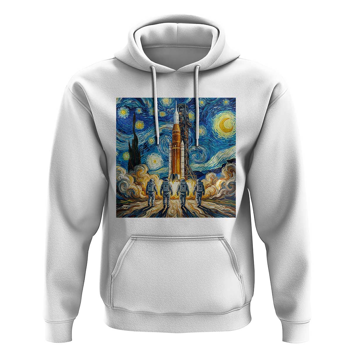 Lunar Mission Astronaut Starry Night Hoodie Space Lover Gift