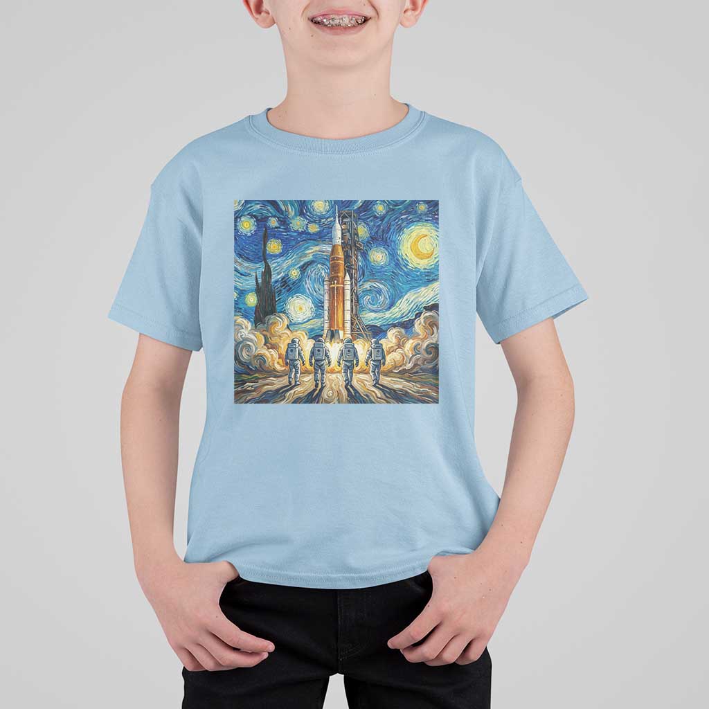 Lunar Mission Astronaut Starry Night T Shirt For Kid Space Lover Gift