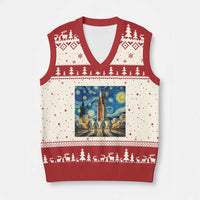 Lunar Mission Astronaut Starry Night V-Neck Knit Sweater Vest Space Lover Gift