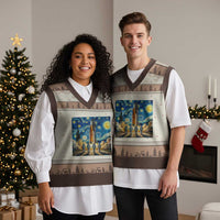 Lunar Mission Astronaut Starry Night V-Neck Knit Sweater Vest Space Lover Gift