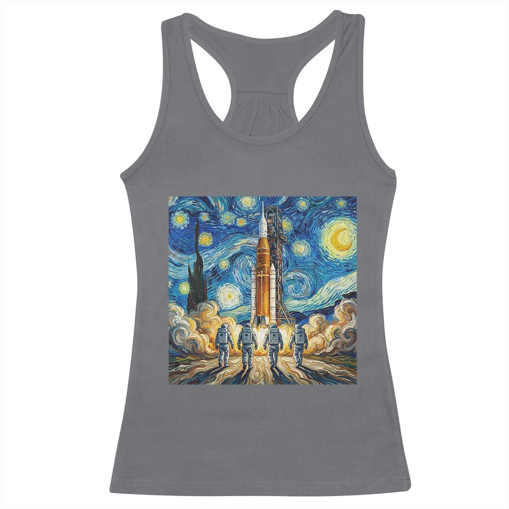 Lunar Mission Astronaut Starry Night Racerback Tank Top Space Lover Gift