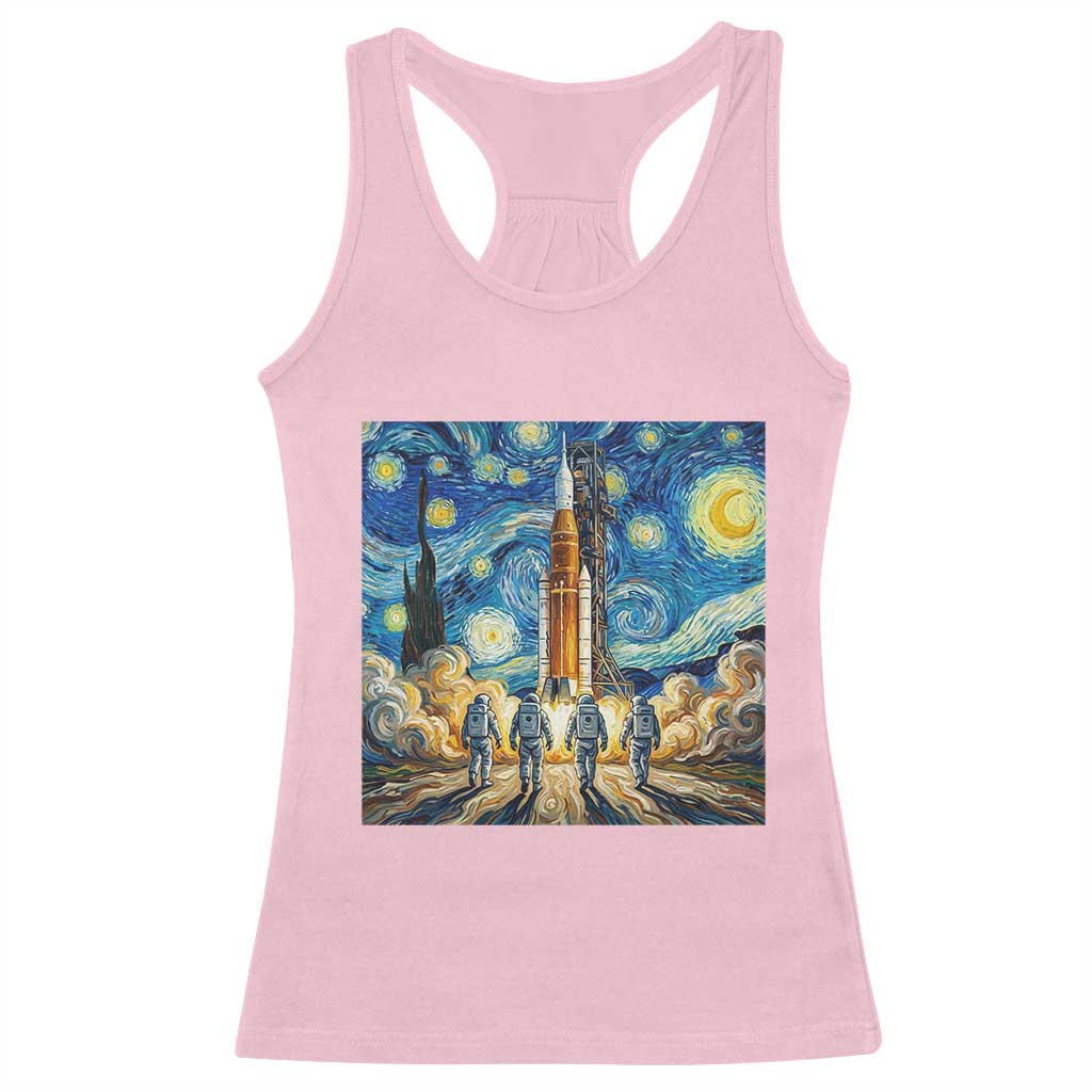 Lunar Mission Astronaut Starry Night Racerback Tank Top Space Lover Gift