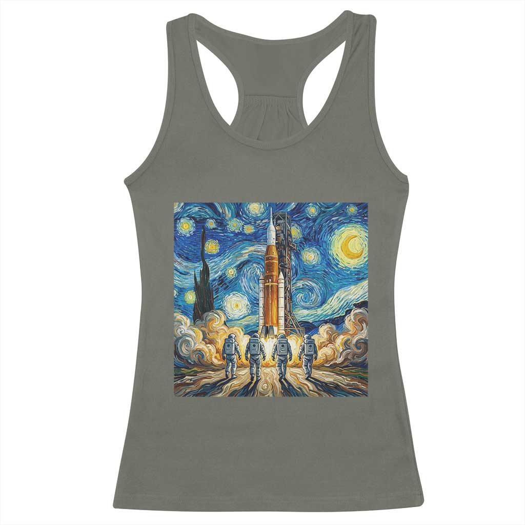 Lunar Mission Astronaut Starry Night Racerback Tank Top Space Lover Gift