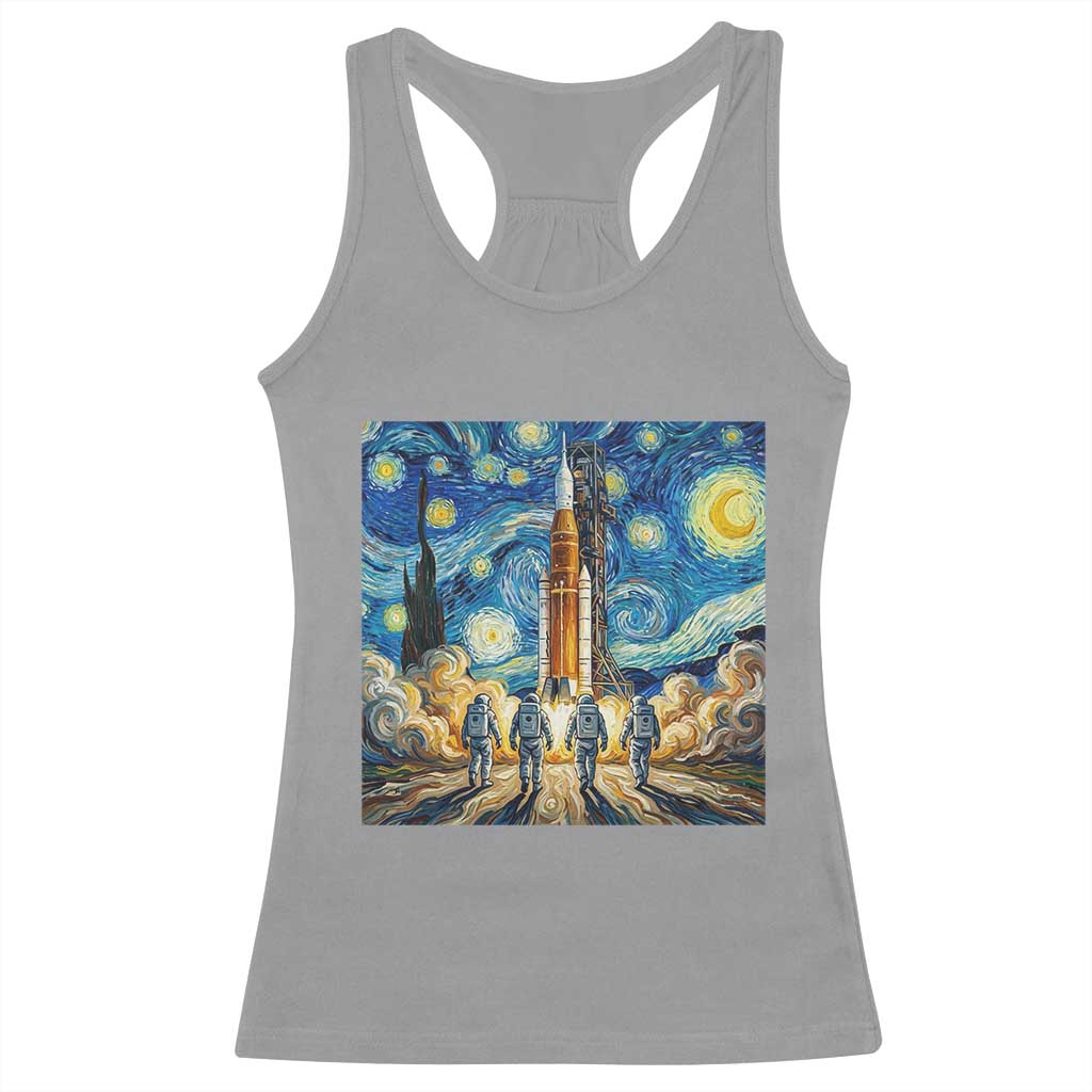 Lunar Mission Astronaut Starry Night Racerback Tank Top Space Lover Gift