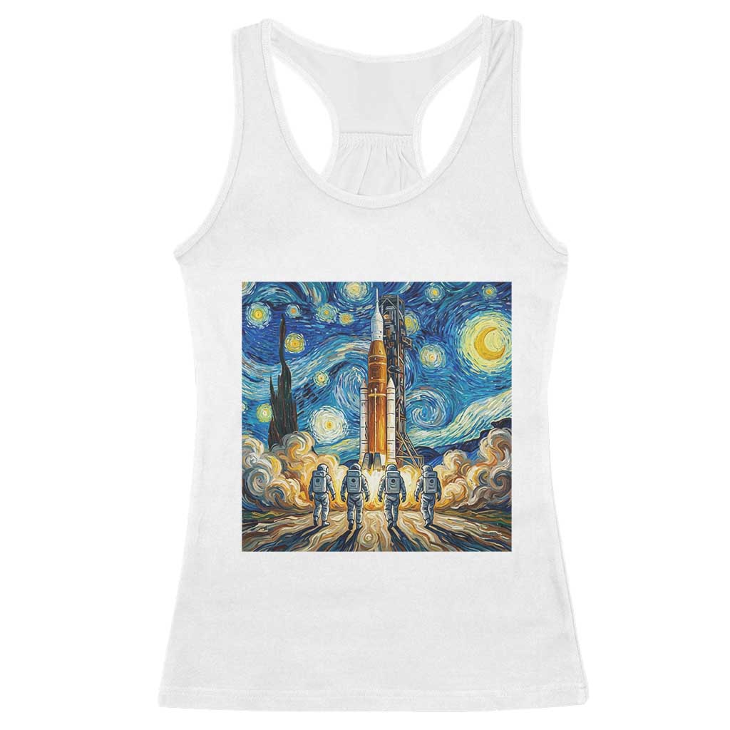 Lunar Mission Astronaut Starry Night Racerback Tank Top Space Lover Gift