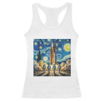 Lunar Mission Astronaut Starry Night Racerback Tank Top Space Lover Gift