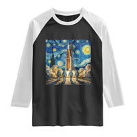Lunar Mission Astronaut Starry Night Raglan Shirt Space Lover Gift