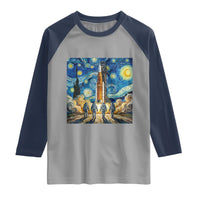 Lunar Mission Astronaut Starry Night Raglan Shirt Space Lover Gift