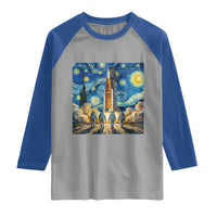 Lunar Mission Astronaut Starry Night Raglan Shirt Space Lover Gift