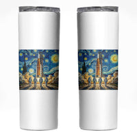 Lunar Mission Astronaut Starry Night Skinny Tumbler Space Lover Gift