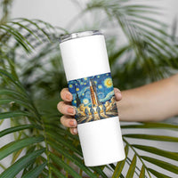 Lunar Mission Astronaut Starry Night Skinny Tumbler Space Lover Gift