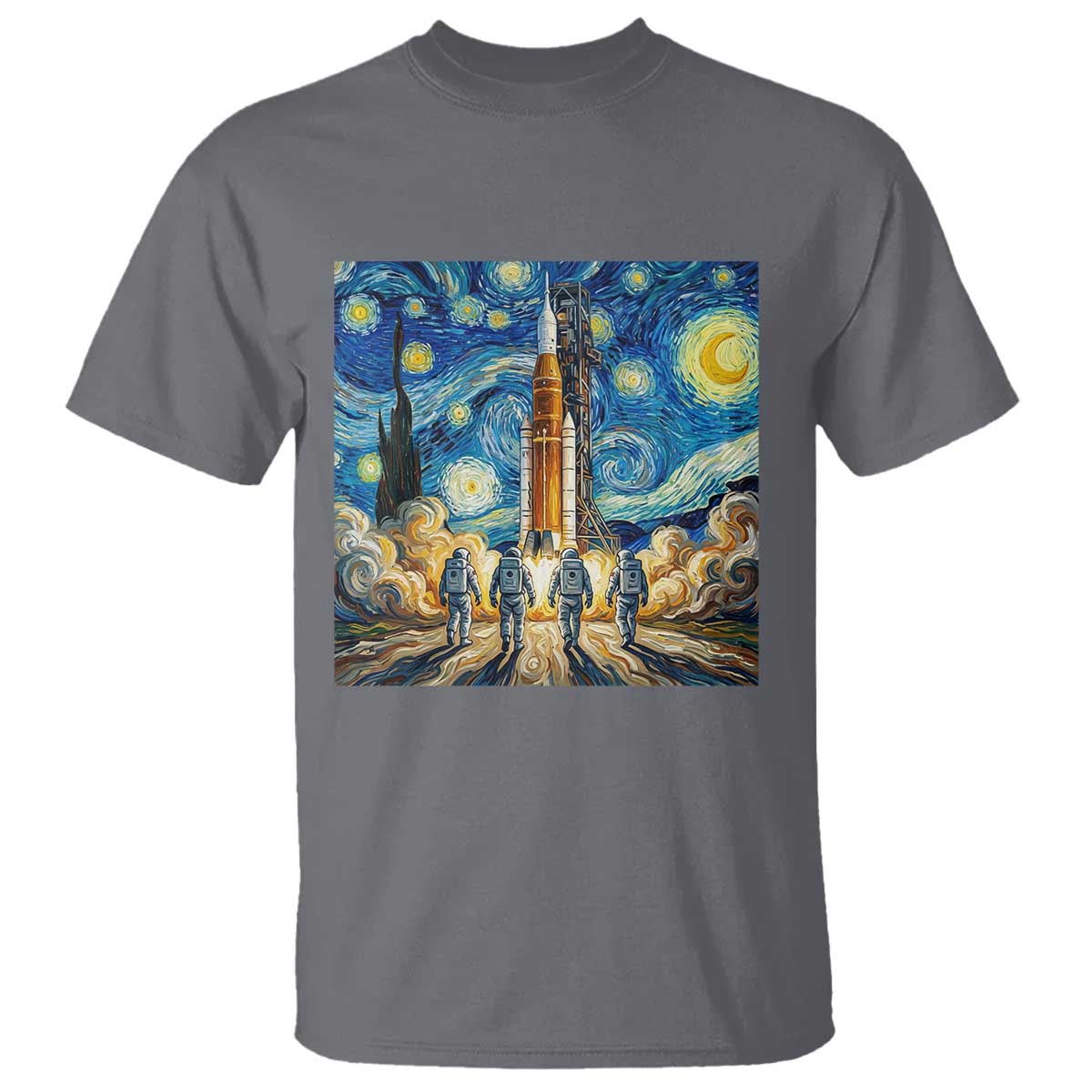 Lunar Mission Astronaut Starry Night T Shirt Space Lover Gift