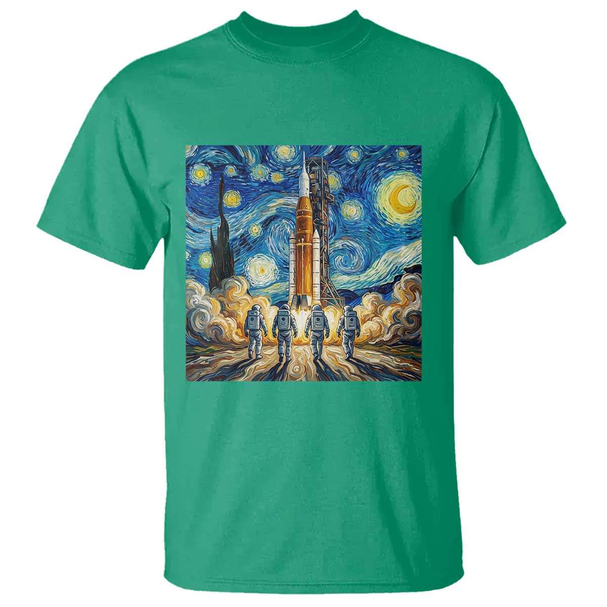Lunar Mission Astronaut Starry Night T Shirt Space Lover Gift