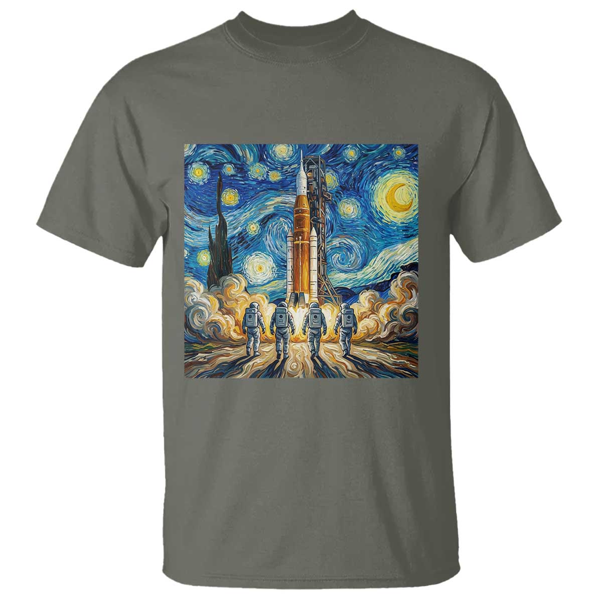 Lunar Mission Astronaut Starry Night T Shirt Space Lover Gift