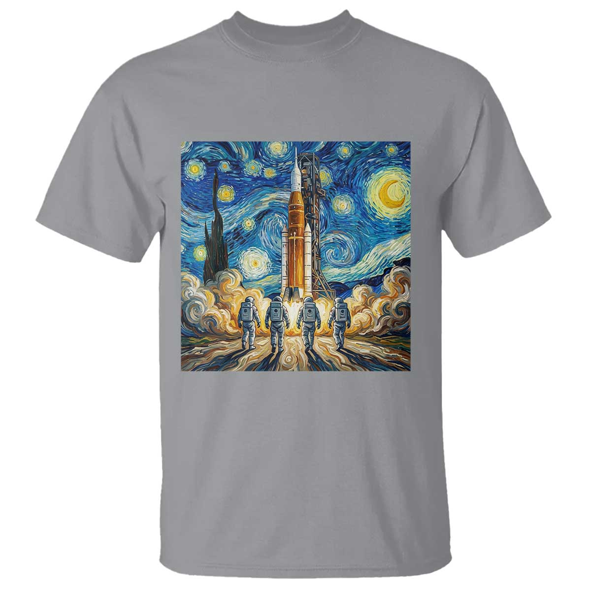 Lunar Mission Astronaut Starry Night T Shirt Space Lover Gift
