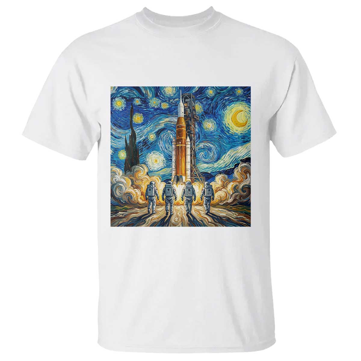 Lunar Mission Astronaut Starry Night T Shirt Space Lover Gift