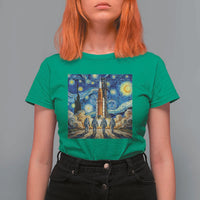 Lunar Mission Astronaut Starry Night T Shirt For Women Space Lover Gift