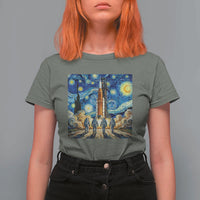 Lunar Mission Astronaut Starry Night T Shirt For Women Space Lover Gift