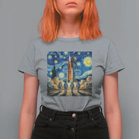 Lunar Mission Astronaut Starry Night T Shirt For Women Space Lover Gift